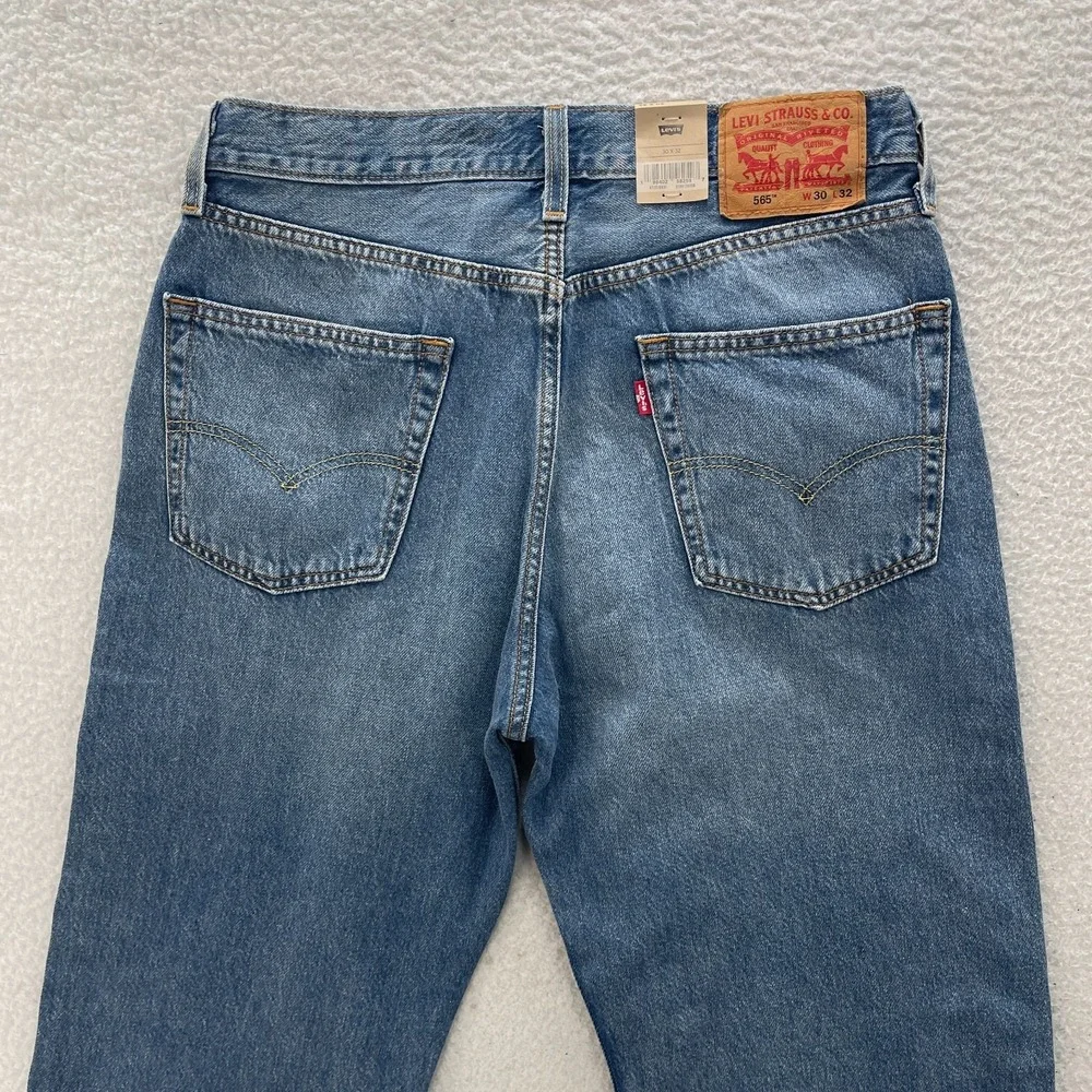 Levis 565 Jeans Mens 30x32 Blue Loose Straight Lightweight Denim Y2K Grunge NEW